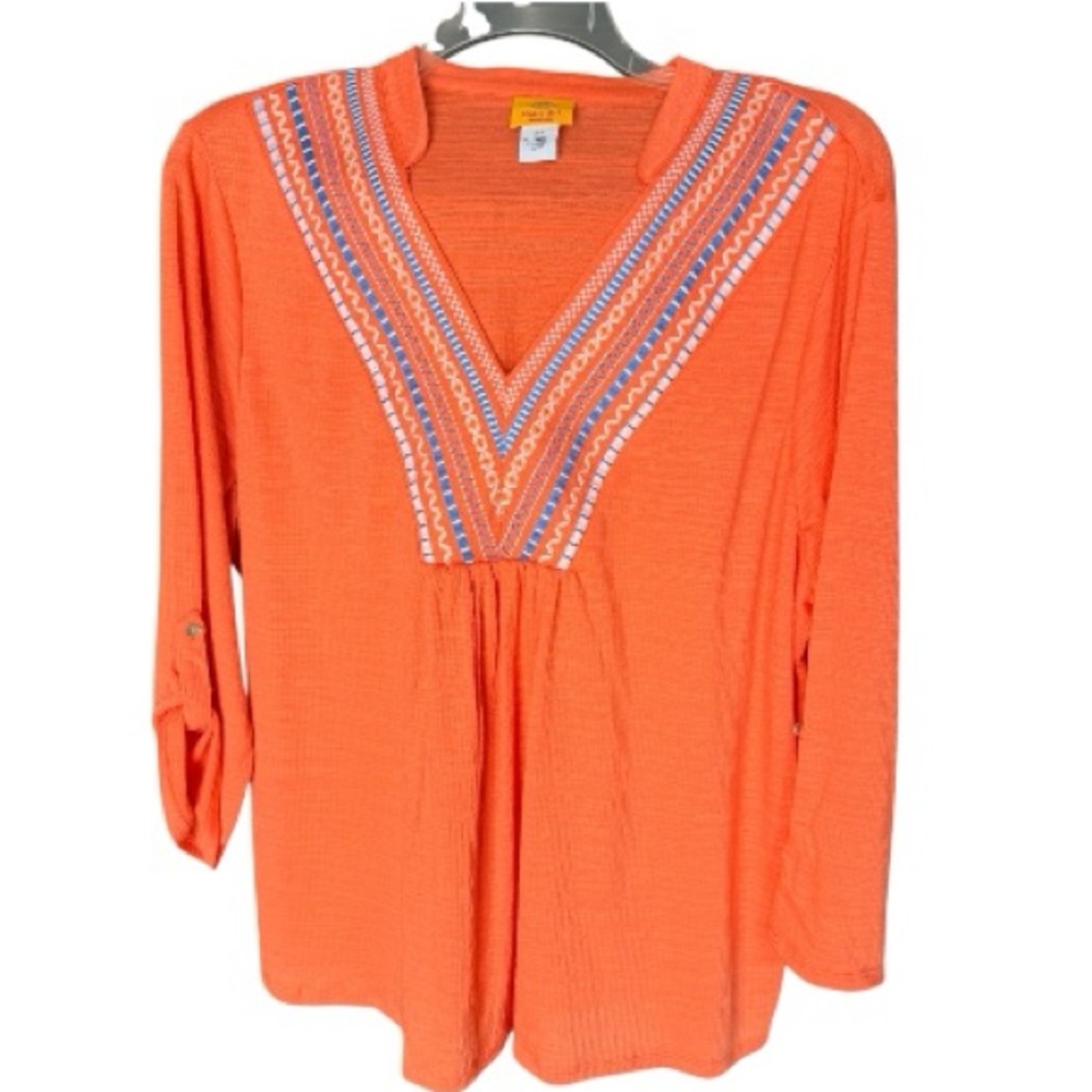 Ruby Rd. Orange Embroidered Tunic, NWT, 2X